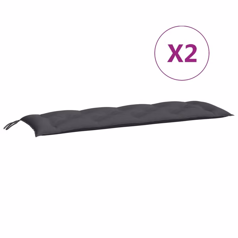 Cuscini Panca Giardino 2pz Antracite 150x50x7cm Tessuto Oxford