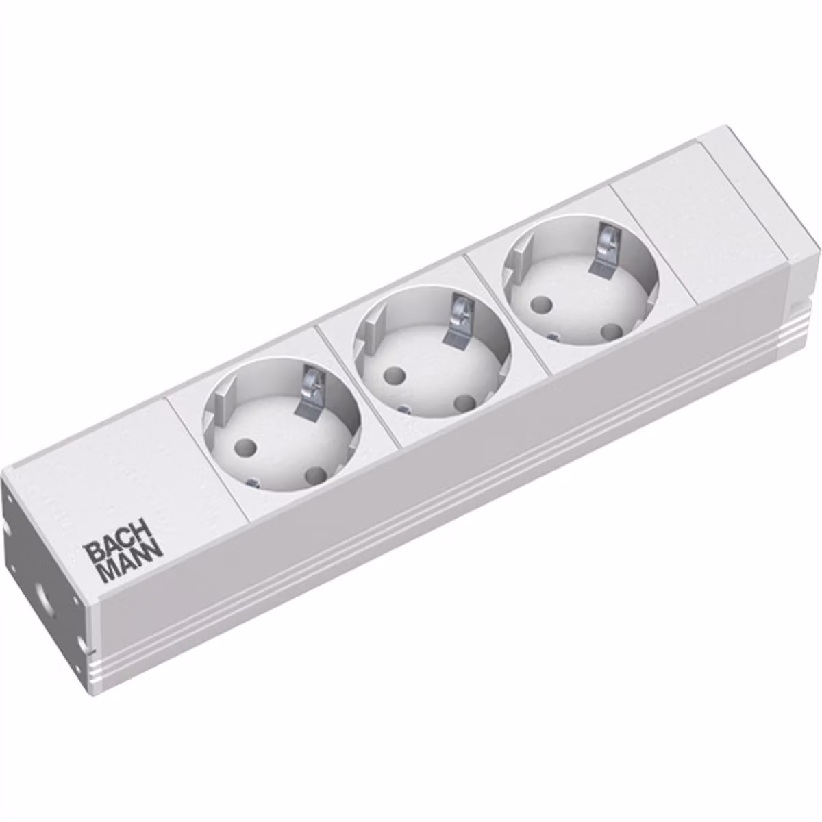 Bachmann - Cavo di prolunga (montabile su rack) - connessioni di uscita: 3 - 1U - 25,4 cm (10") - 2 m - Germania - argento, grigio chiaro, RAL 7035