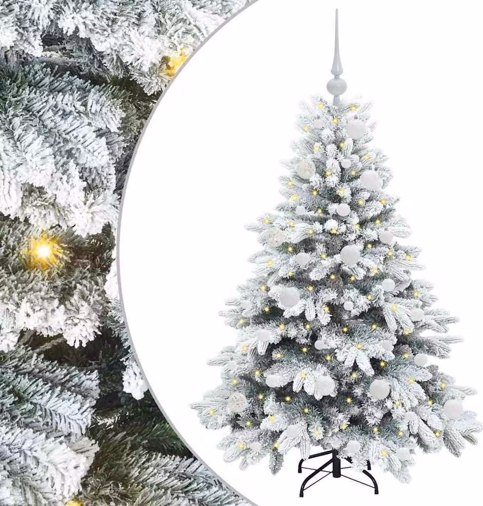 Albero di Natale artificiale con 150 LED Bianco 120 cm PE e PVC