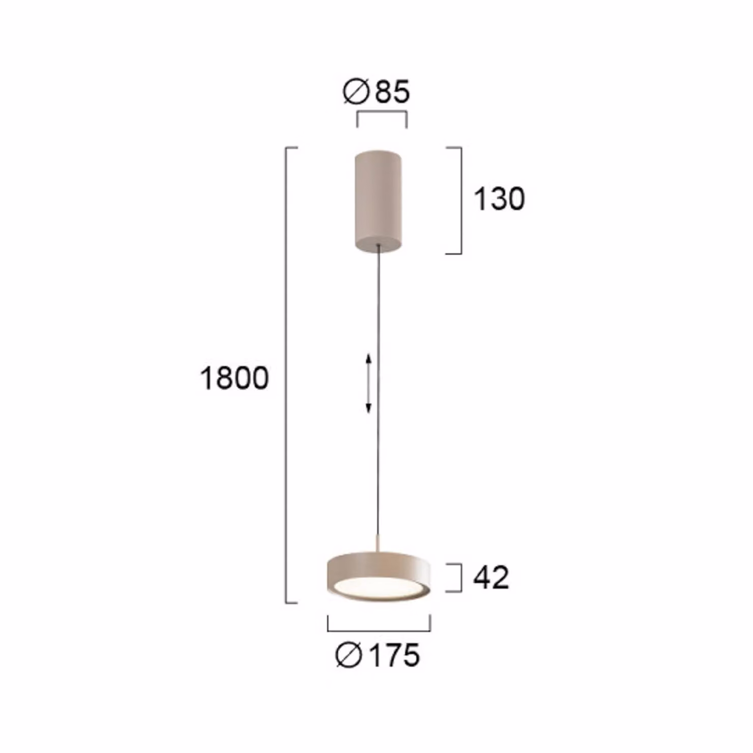 Viokef Lampada LED a sospensione Denver, Ø 17 cm, color beige, metallo Denver, Crema / Ambra, Soggiorno / Sala da pranzo, Alluminio, Moderno