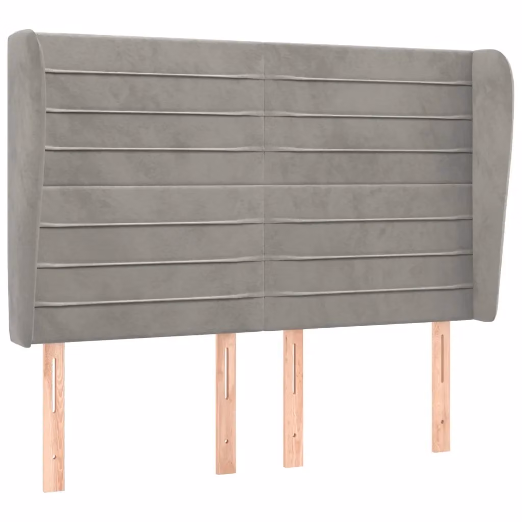 Testiera con Orecchie Design Mania in Velluto Grigio Chiaro L: 147 cm, P: 23 cm, H: 118/128 cm – 2