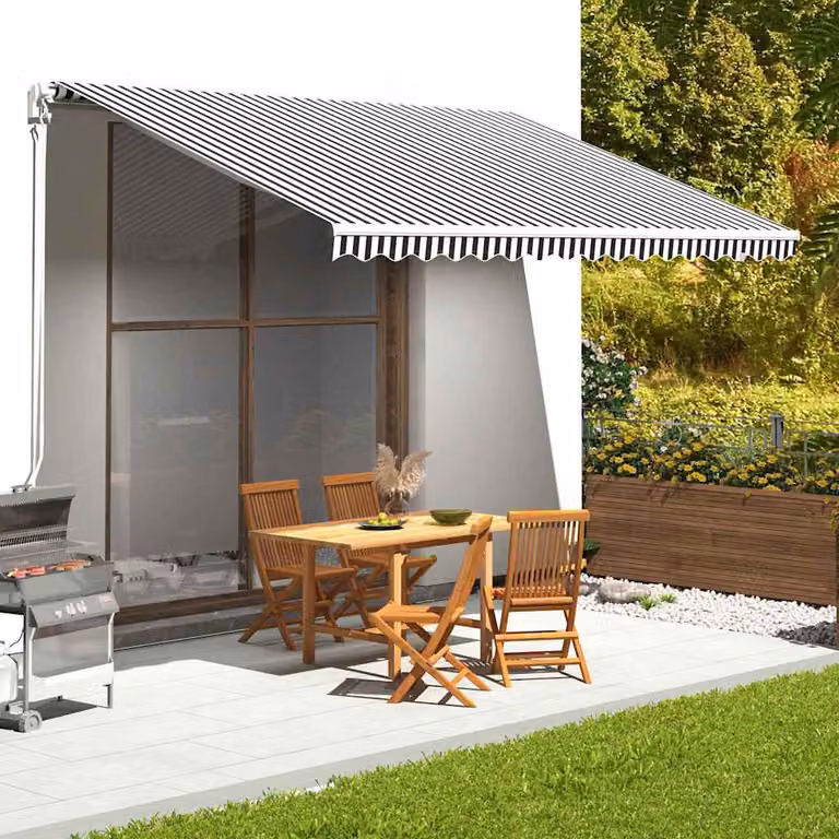 Tessuto di ricambio per tenda da sole vidaXL in poliestere, antracite e bianco, L 450 x P 300 cm