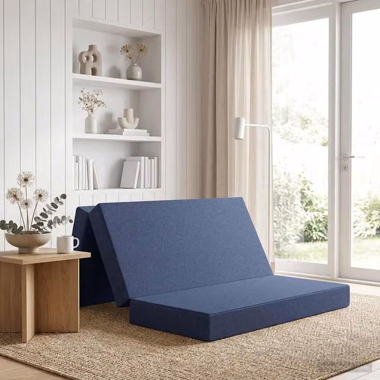 vidaXL Divano Letto Pieghevole Moderno Blu L: 140 cm, P: 67 cm, H: 45 cm