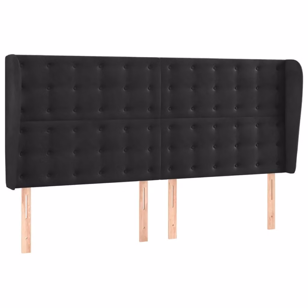 Testiera ad orecchio vidaXL in velluto nero L: 203 cm, P: 23 cm, H: 118/128 cm – 2