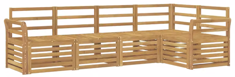 Set di divani da esterno, 5 pezzi, colore bianco, dimensioni 249 x 130,5 x 73 cm