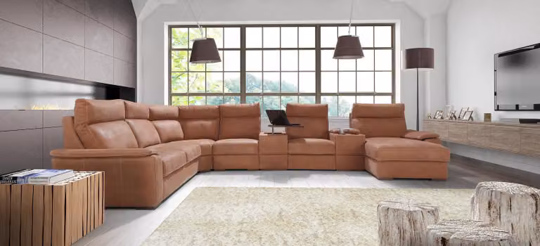 Wohnlandschaft Ecksofa Ablage Kühlfach Bettfunktion Schlaf Sofa Couchen Polster
