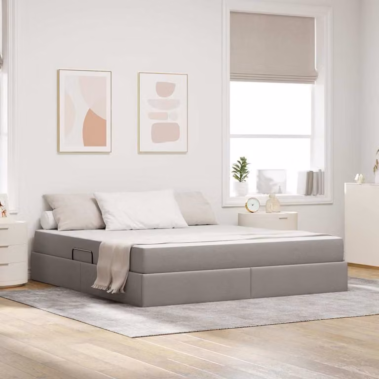 Letto con contenitore e materasso Talpa vidaXL con struttura imbottita e base a sollevamento, L/P/H: 160 x 200 x 280 cm