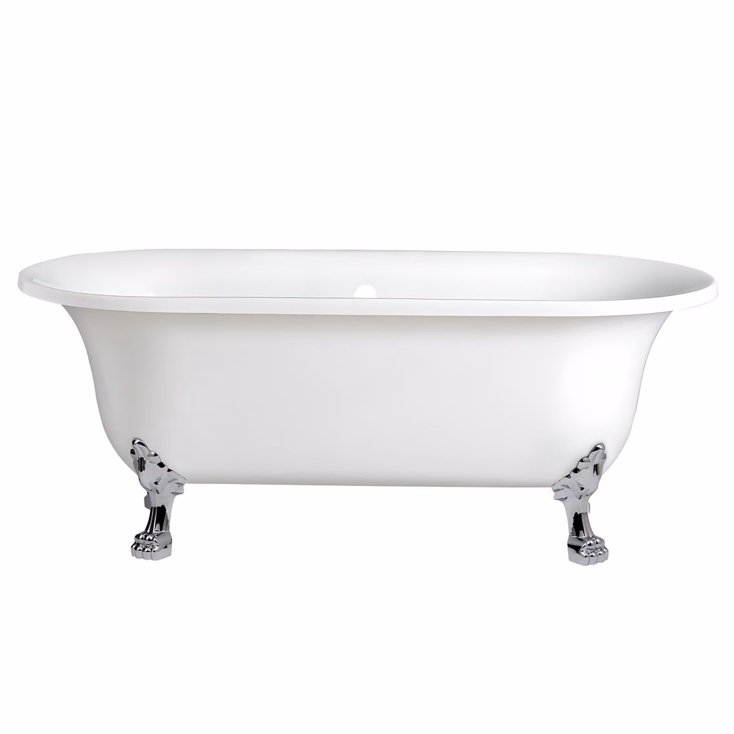 Vasca da Bagno Centro Stanza in Acrilico 1730 x 780mm con Piedini a Zampa di Leone Cromati - Richmond