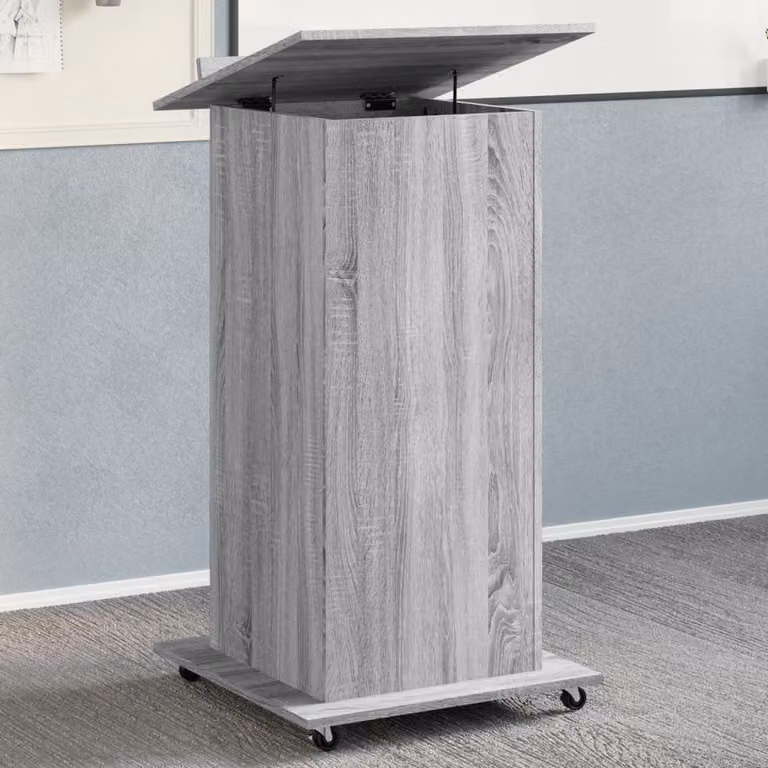 vidaXL Leggio con Ruote e Cassetto Grigio Sonoma L/P/H: 55 x 55 x 107 cm