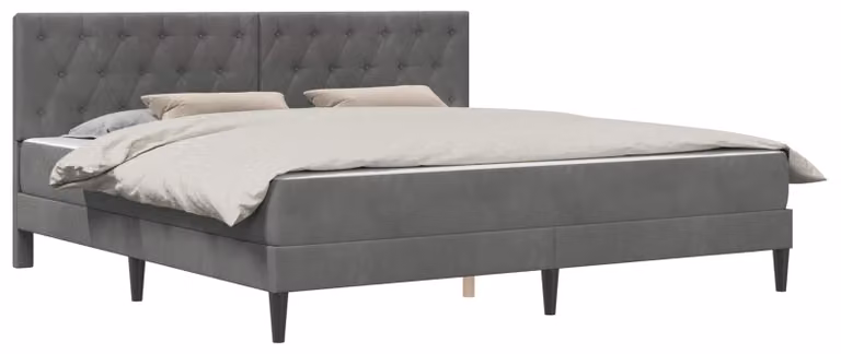 Struttura del letto con materasso, colore grigio scuro, dimensioni 180 x 200 cm