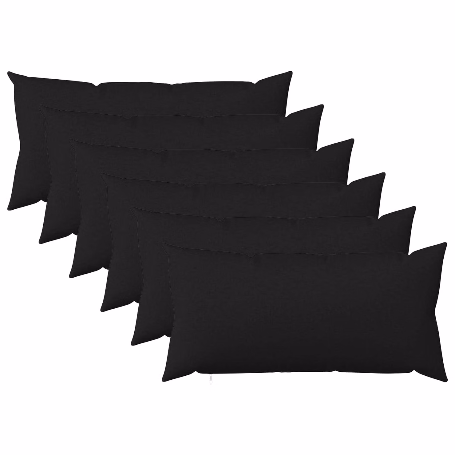 Set di 6 federe vidaXL HEERLEN nere in poliestere, L 70 cm x P 40 cm