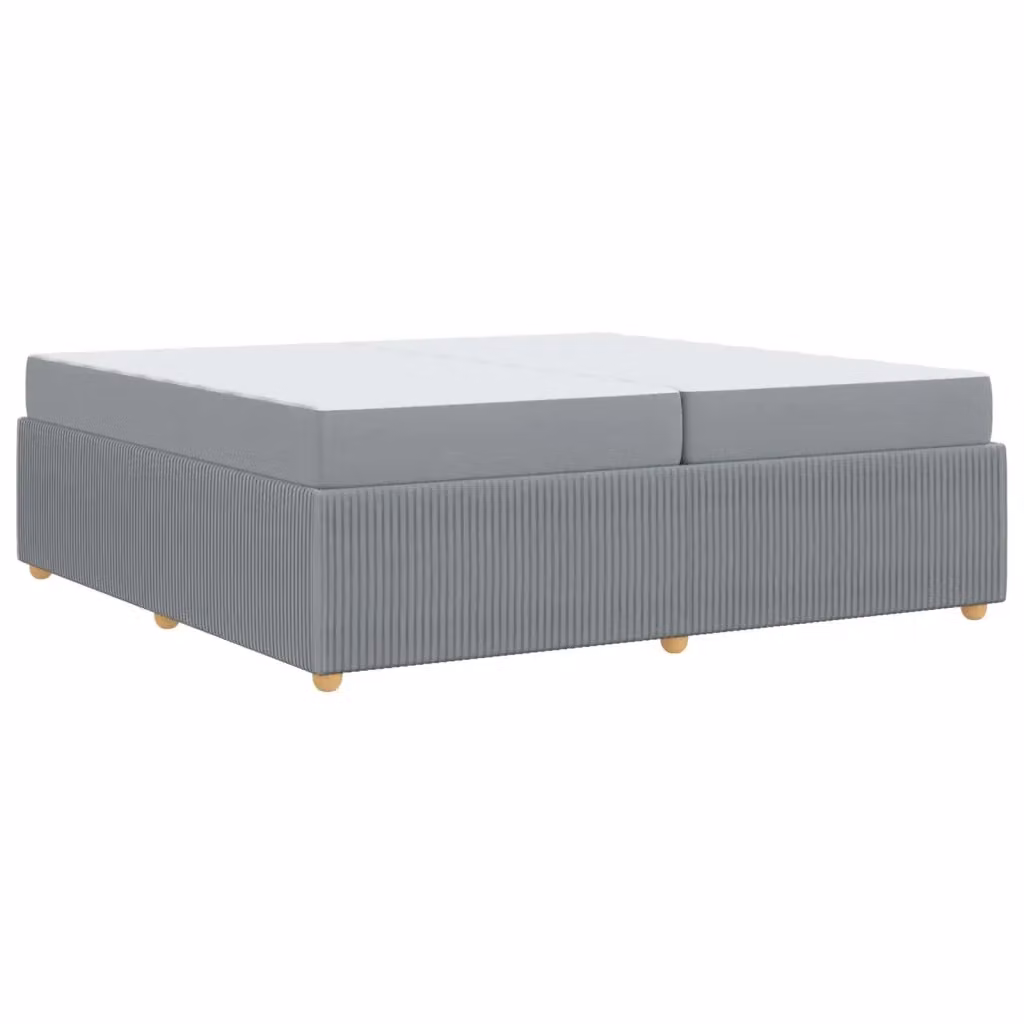 Struttura del letto imbottita vidaXL in tessuto grigio 200 x 200 cm – 2