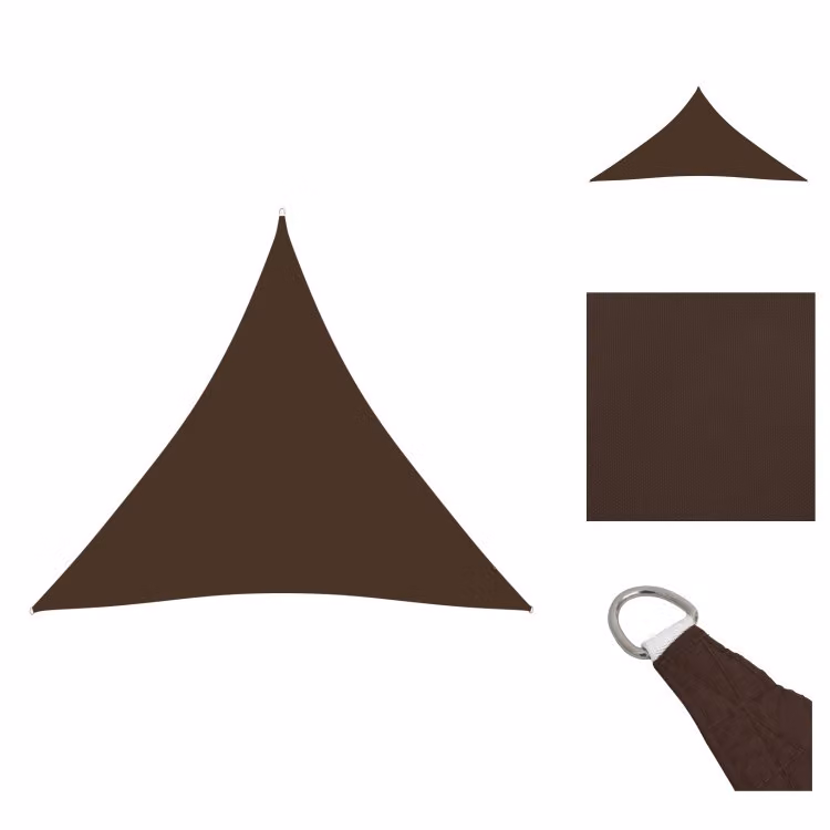 vidaXL Tenda da sole in tessuto Oxford triangolare 5x5x5 m Marrone - Ombrelloni e tende da sole