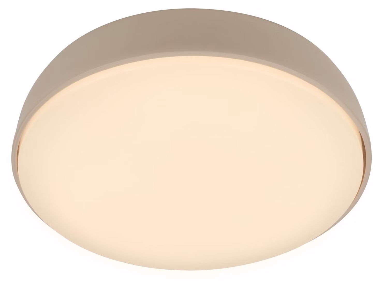 Briloner NIKAN Plafoniera LED, colore della luce bianco caldo, beige, Ø28,5 x 7,6 cm