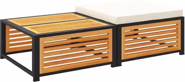 Tavolo da giardino quadrato in legno di acacia bianco con design moderno per esterno e terrazza