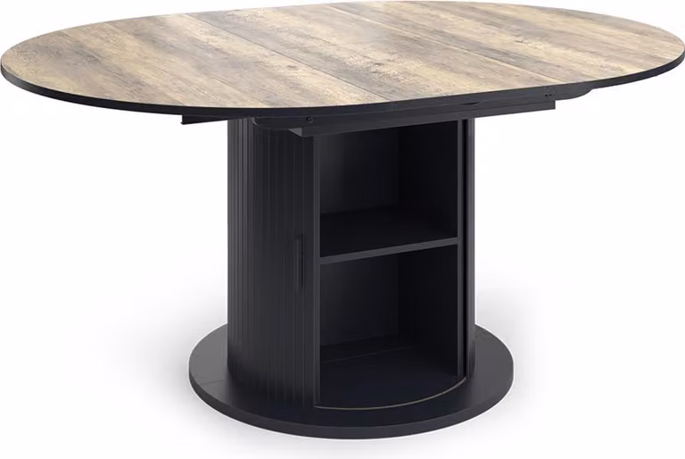 Tavolo da pranzo allungabile Vicco Tavero Rovere rustico/Nero 120-160 x 120 cm Allungabile, Model 57978