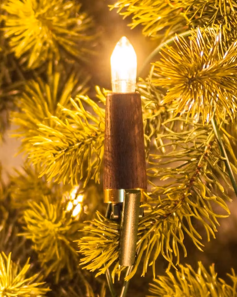 Catena luminosa in legno, colorata, lunghezza 5,10 metri, 3 Watt, 230 V
