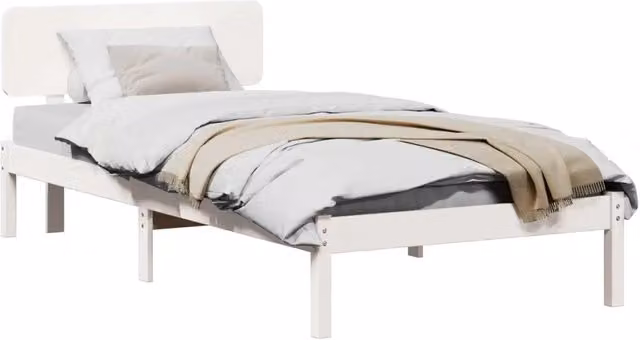 Struttura del letto in pino massello bianco vidaXL 90 x 200 cm