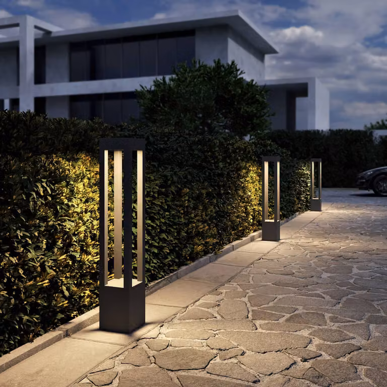 Lampioncino da giardino Lienna Arcchio, Alluminio / Grigio / Zincato, Alluminio, Moderno, Lampada LED da esterni