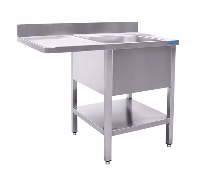 Lavello centrale SARO, 1 vasca, lato destro - L 1400 x P 700 mm
