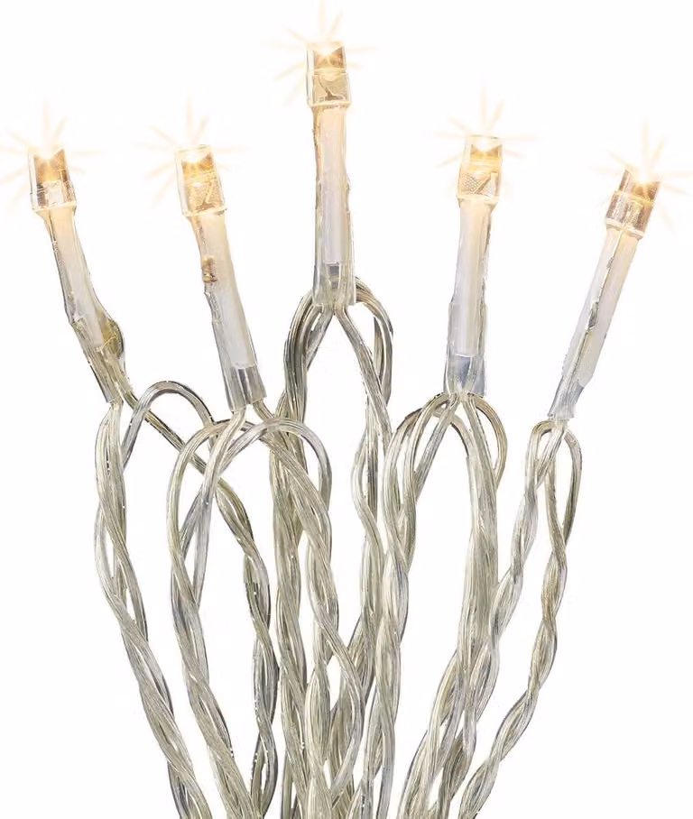 Catena luminosa a LED per interni, 20 luci, luce bianco caldo, lunghezza 285 cm, alimentazione a batteria