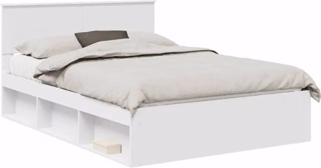 Letto matrimoniale | Letto per adulti | Struttura del letto Bianco 160 x 200 cm Legno multistrato