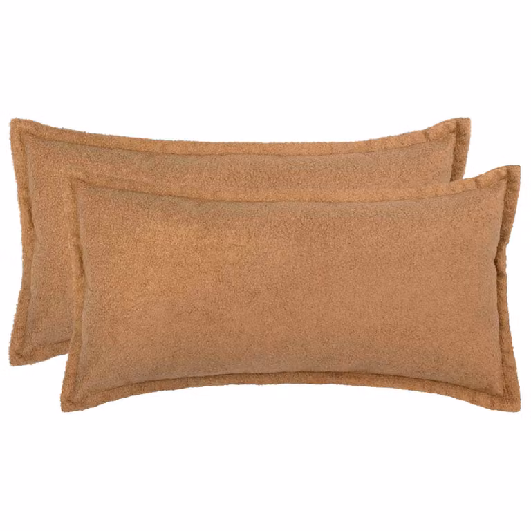 Set di 2 federe vidaXL HOUTEN in tessuto bouclé beige, L 40 cm x P 70 cm