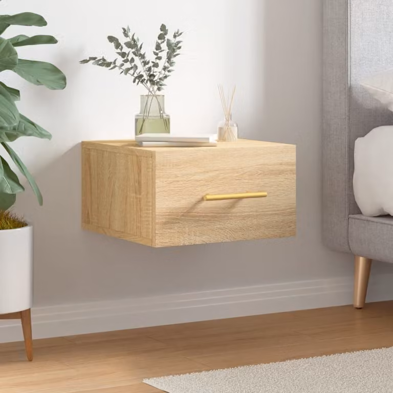 Comodino a muro vidaXL in Rovere Sonoma, moderno, L/P/H: 35 x 35 x 20 cm