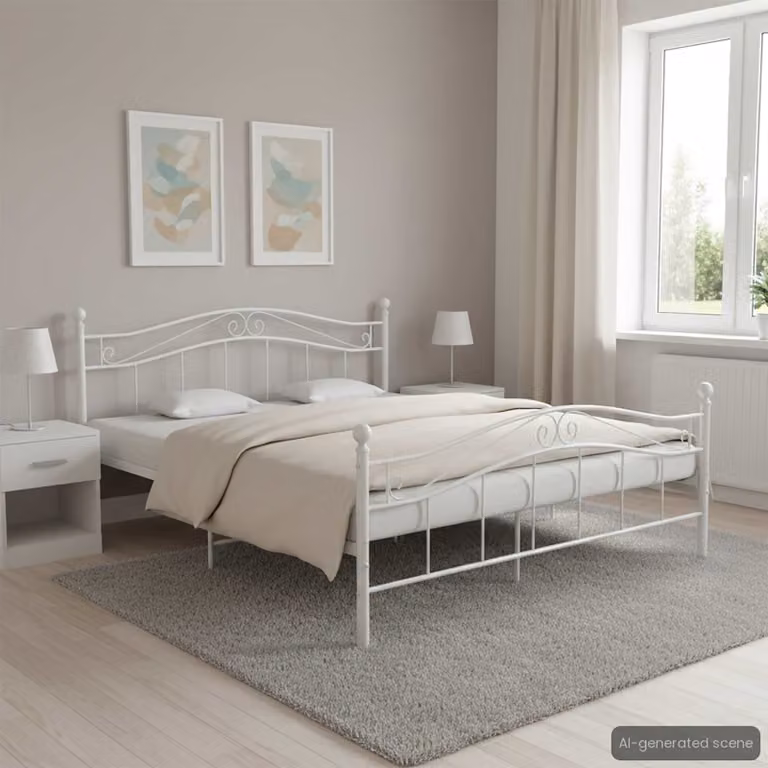 vidaXL Giroletto Bianco in Metallo 200x200 cm