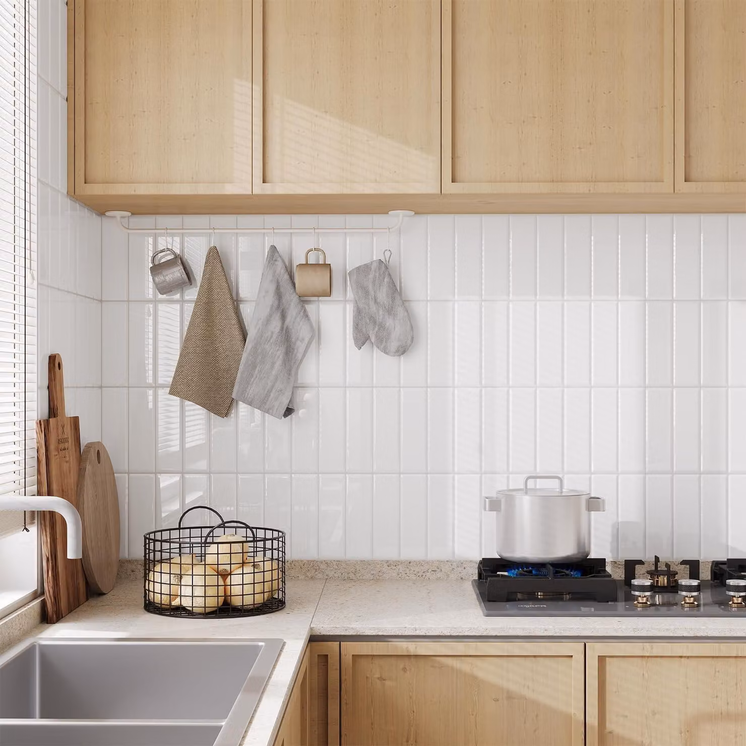 Adesivi 3D per piastrelle, ideali per bagno e cucina, set da 10 pezzi, colore bianco