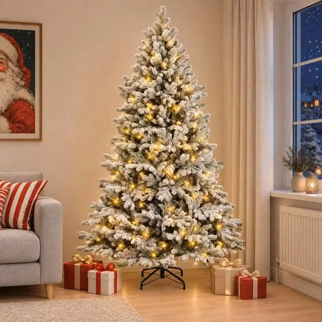 Albero di Natale Artificiale con Rami Pieghevoli 210 cm 300 LED 3466277