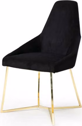 Schwarzer Polsterstuhl Designer Edelstahl Einsitzer Edle Esszimmer Möbel