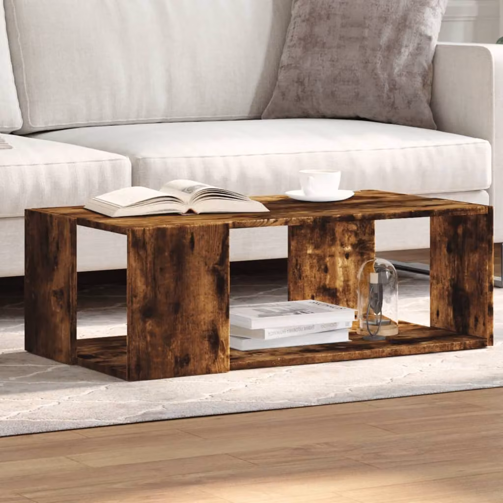 vidaXL Tavolino da Salotto in Legno Rovere Marrone L: 89,5 cm, P: 48 cm, H: 30 cm