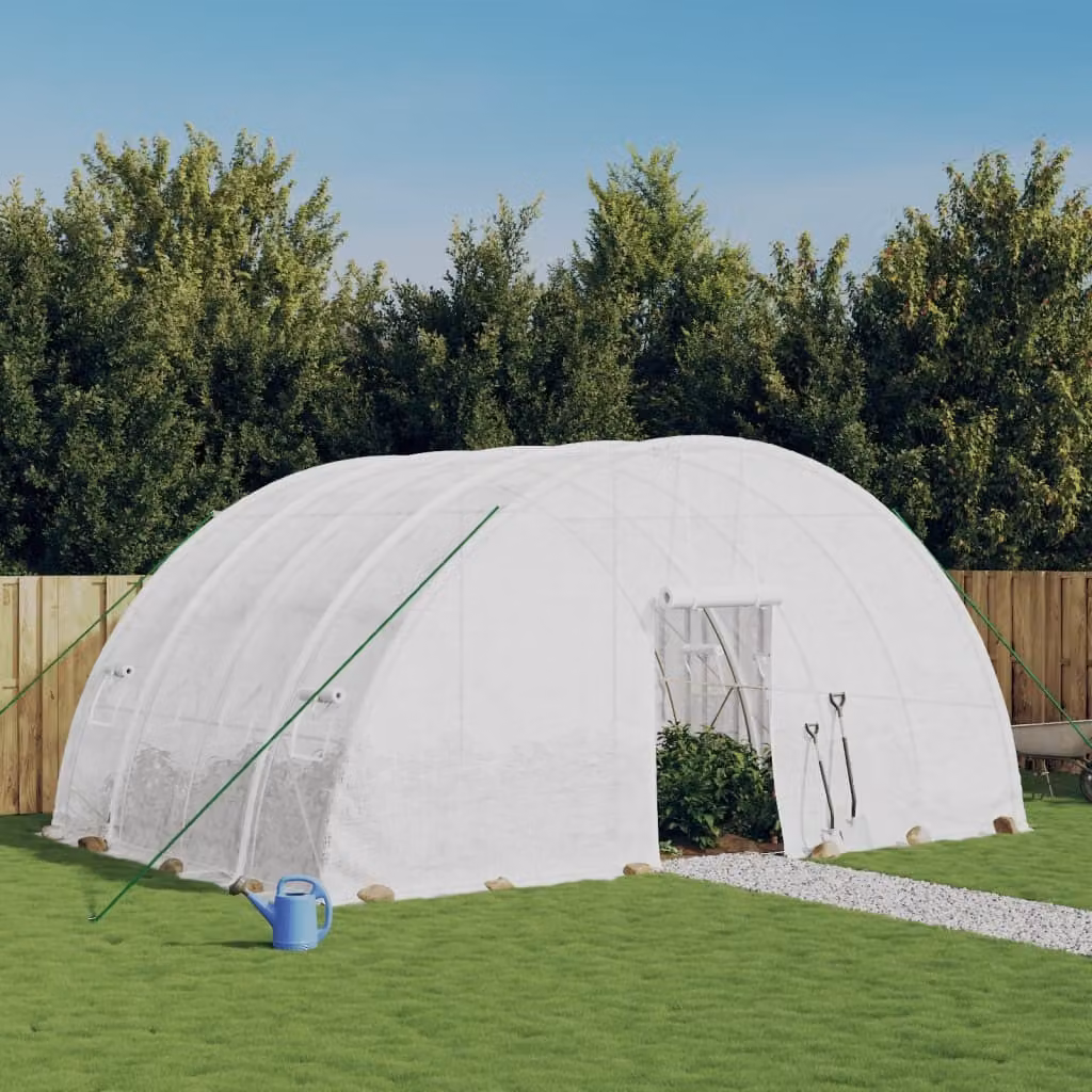 The Living Store Serra con struttura in acciaio bianca 24 m² 6x4x2,85 m