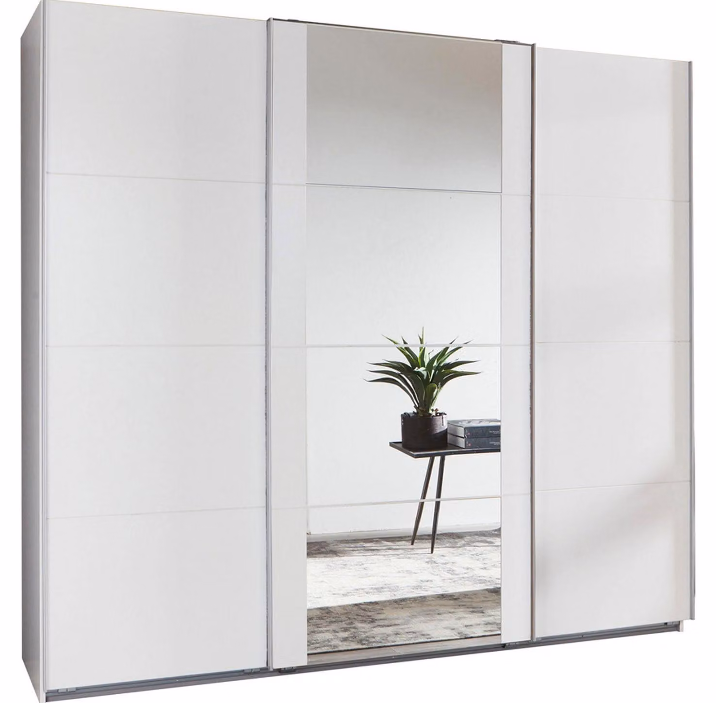 Armadio ad ante scorrevoli Berna Armadio design selezionabile, bianco, 225x64x210cm