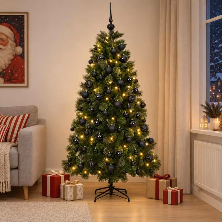 vidaXL Albero di Natale artificiale con palline 180 cm 300 LED