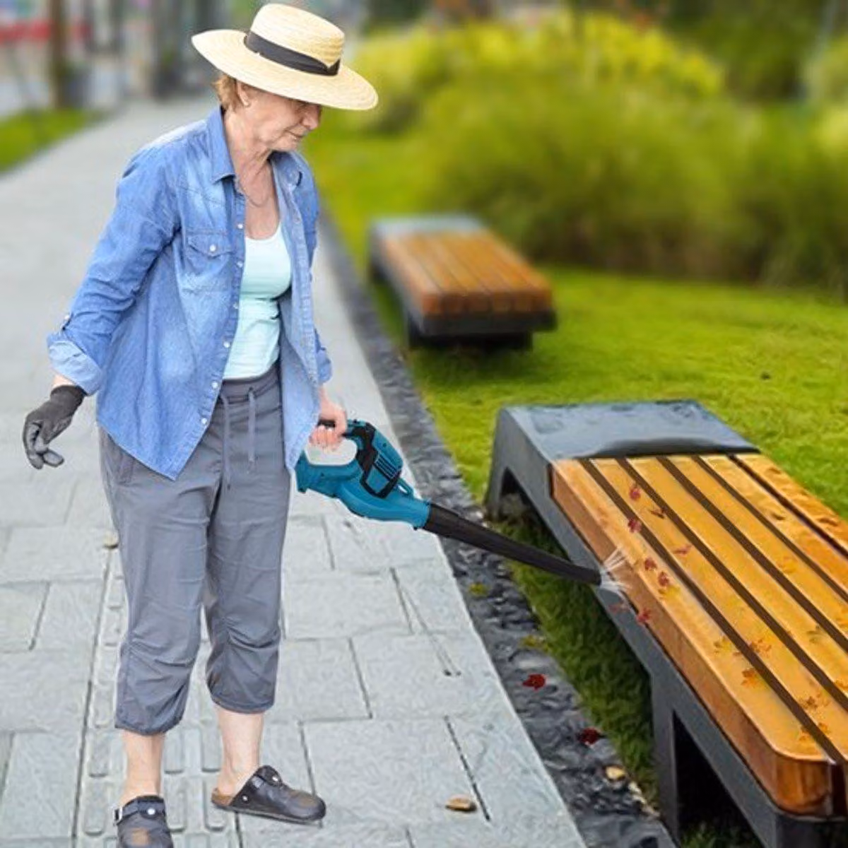 Soffiatore a batteria – 400 CFM – Leggero – Ideale per giardino e per la rimozione della neve