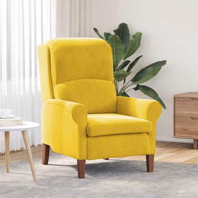 Poltrona-Divano Sedia Giallo Velluto 112079