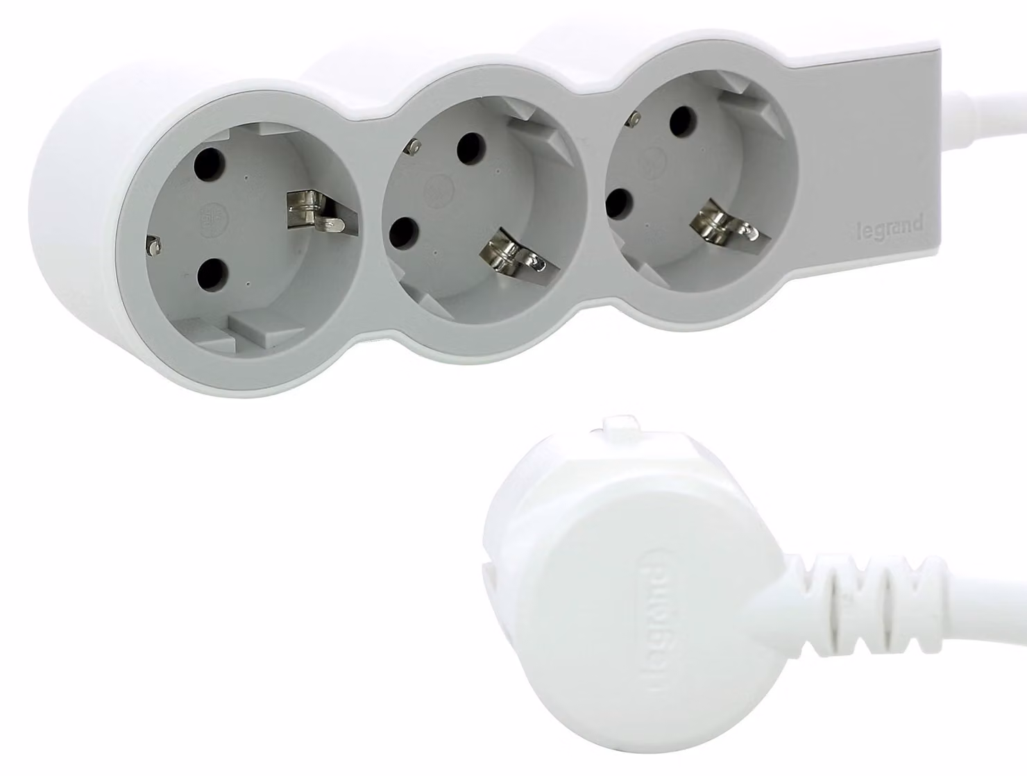 Presa multipla legrand 694559/ 3 prese/ bianco e grigio