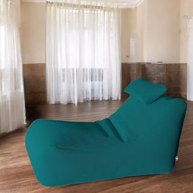 Pouf Chck Talamo Italia, Poltrona sacco e poggiapiedi multiuso, Verde, L 120 x P 70 x H 65 cm – 1