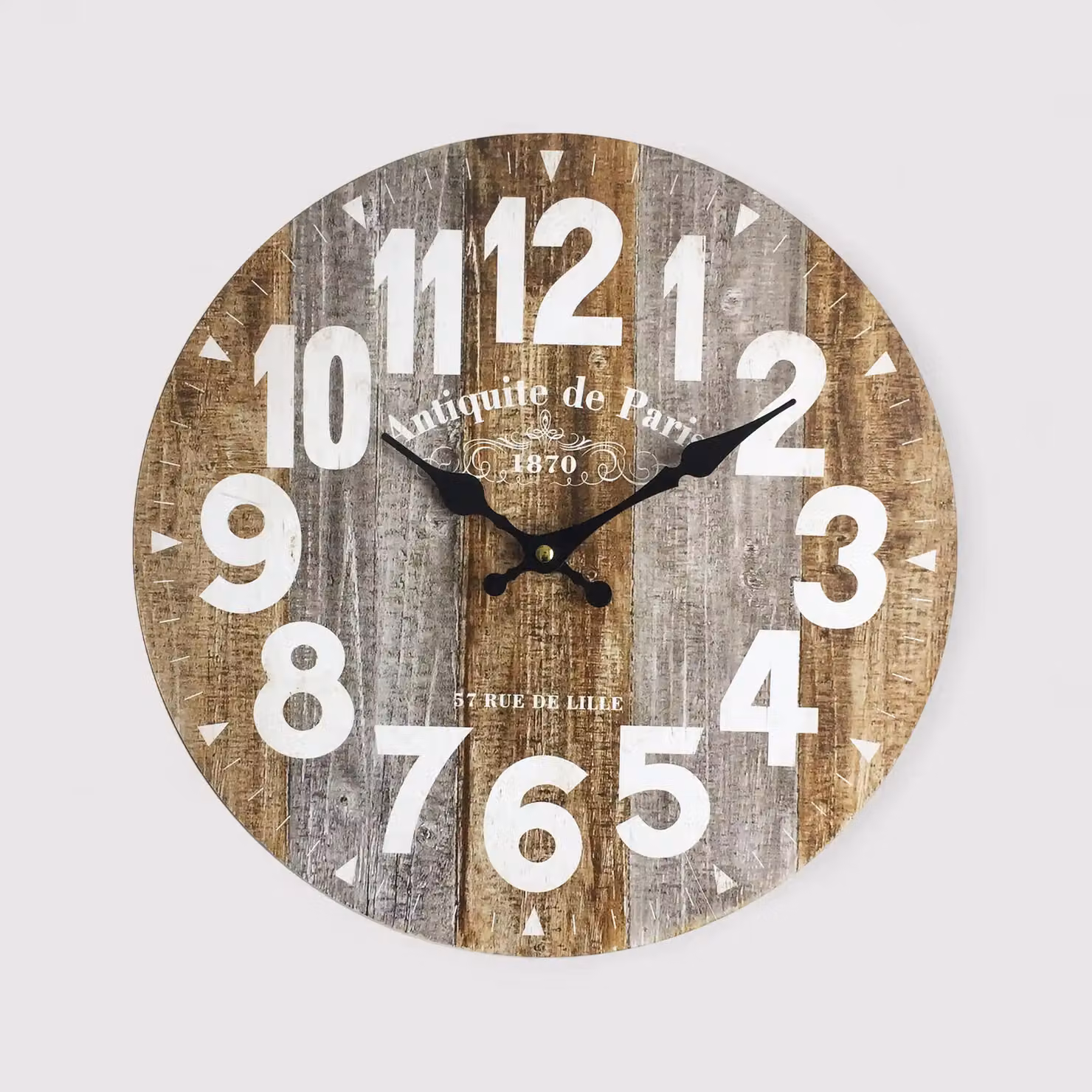 Lophira - Orologio da parete vintage con numeri bianchi