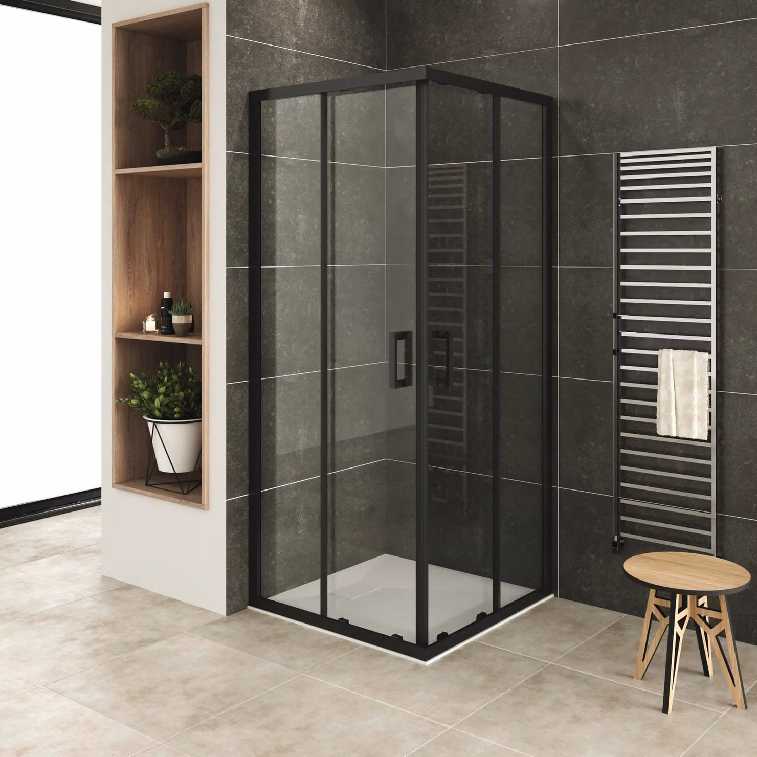 cabina doccia i-flair ad ante scorrevoli 90x100x190 cm in vetro di sicurezza trasparente da 6 mm - DK79