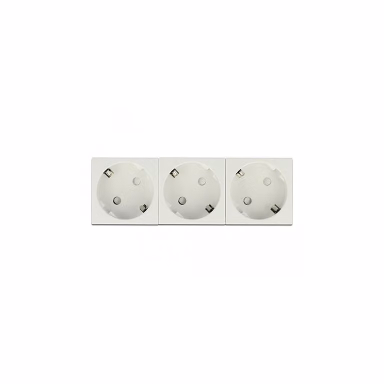 Delock - Easy 45 - Presa di corrente - 2P+T - tipo F - con blocco - 3 prese - 16 A - corrente alternata 250 V - bianco, RAL 900