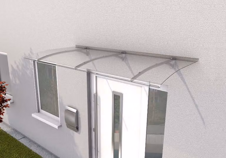 Tettoia / pensilina PT Secco 150 in policarbonato trasparente Es 150x90x22cm