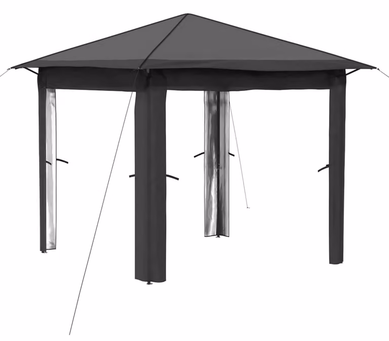 Gazebo senza pareti laterali, dimensioni 2,6 x 2,6 metri, colore grigio chiaro e antracite