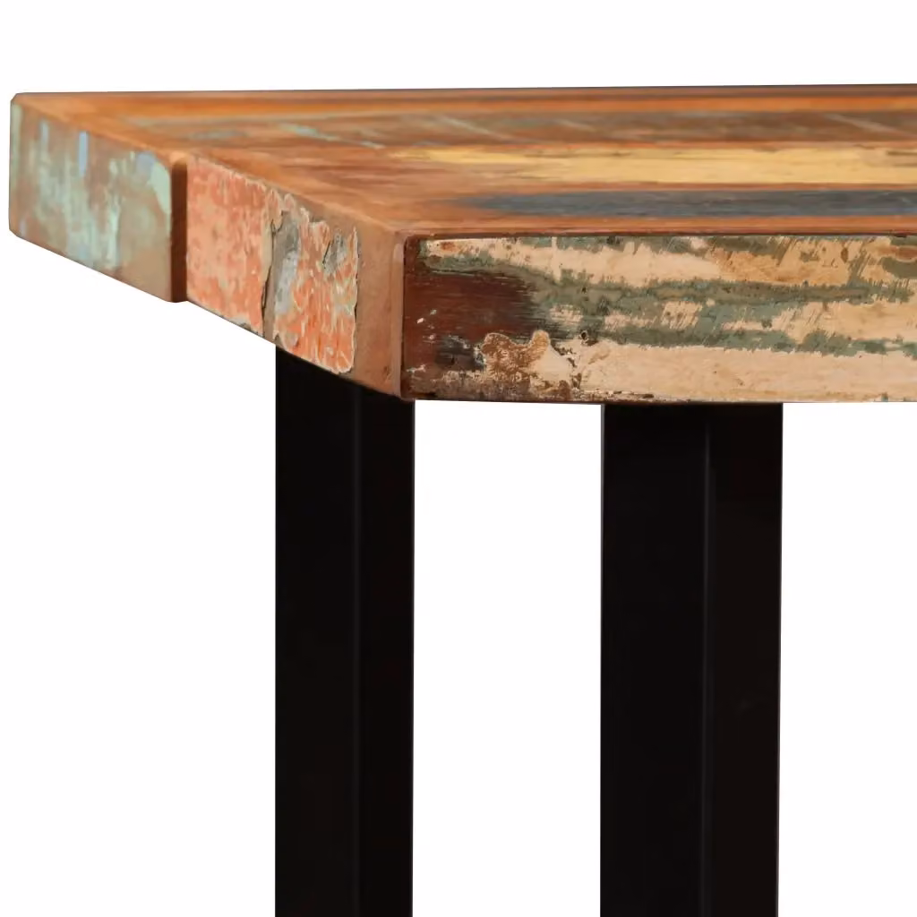 Tavolino da Bar Industriale vidaXL in Legno Massello di Teak, Mango e Acacia, Marrone, L: 150 cm, P: 70 cm, H: 107 cm – 2