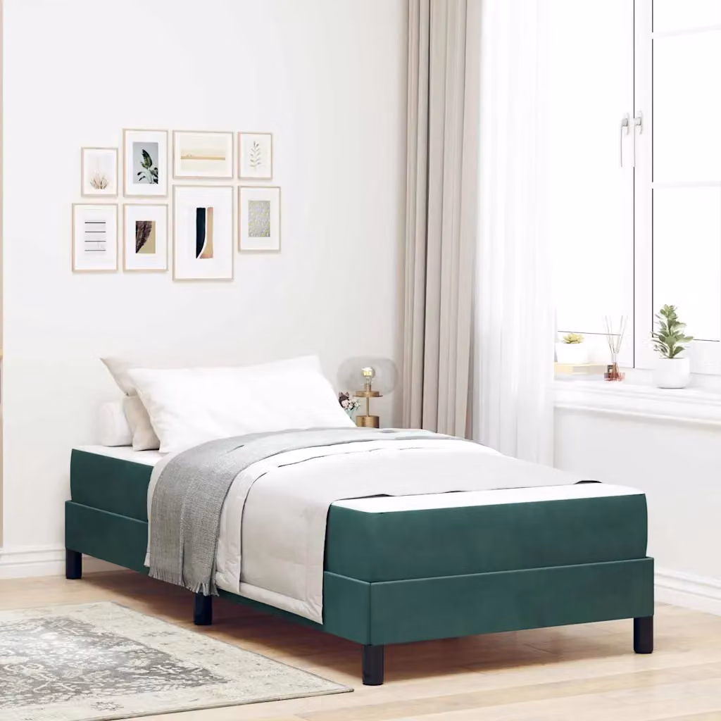 Letto a molle con materasso vidaXL Verde, L/P: 100 x 200 cm – 1