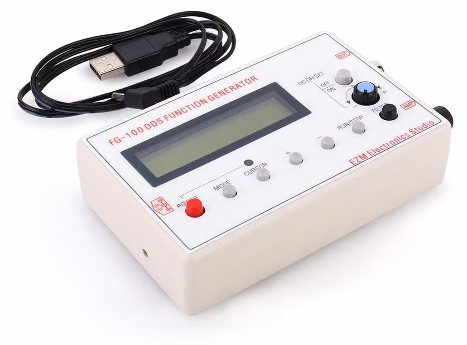 Generatore di funzioni DDS, 1 Hz – 500 kHz, ±10 Vss, display LCD1602