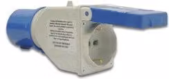 Adattatore spina CEE 220V Fanton con 1 presa 2P+T 10/16A Blu e Bianco 73108