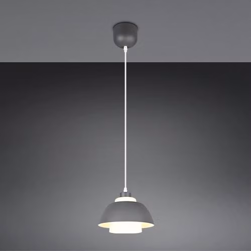 Lampada a sospensione TILOS, colore antracite, marca Reality Leuchten, dimensioni 23x150 cm, finitura grigia